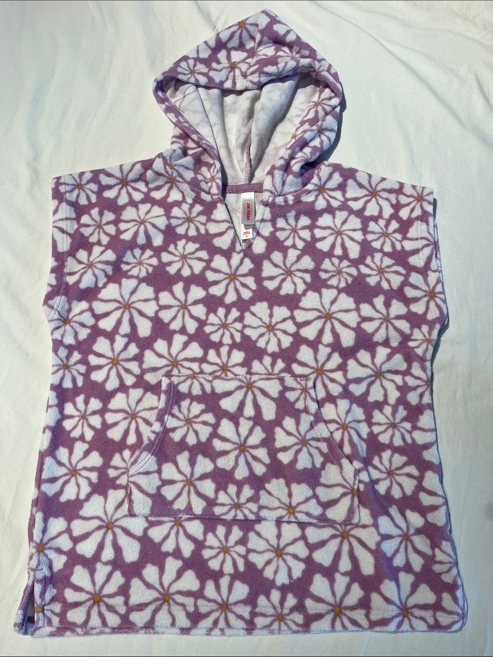 3T Kids Floral Hooded swim Poncho - Purple White